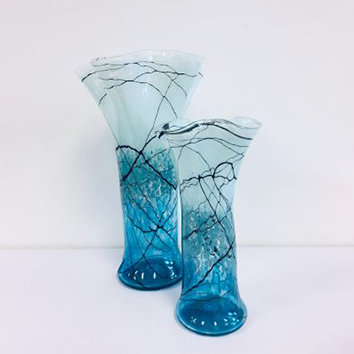 Aqua Lightning Vases