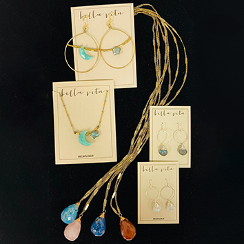 Bella Vita Jewelry – Natural Stone drop necklaces, Cosmic Love Necklace & earrings & more!