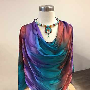 Debra Street silk “Sconcho” – (poncho & scarf combo) Colorful selection of sconcho’s & scarves